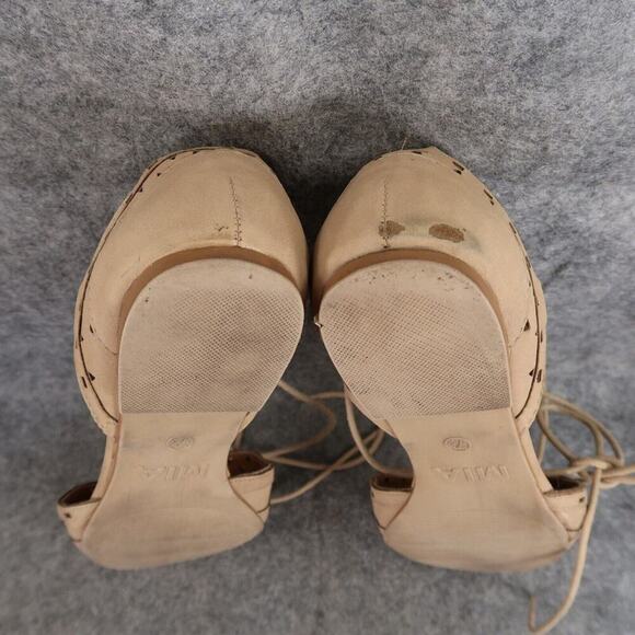 MIA Shoes Womens 7.5 Flats Norine Ankle Tie D'Orsay Cutout Fashion Almond Toe - Picture 11 of 15